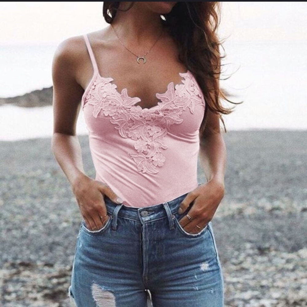 Pink body suit